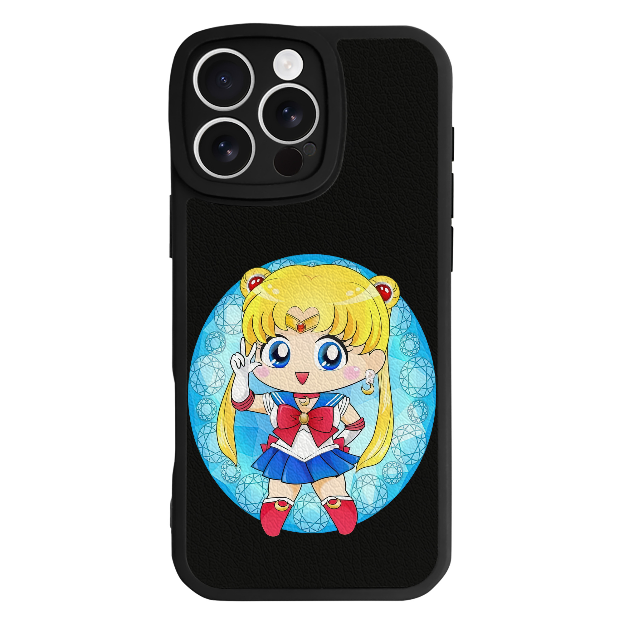 （画像用） 美少女戦士セーラームーン 月野 うさぎ つきの うさぎ Sailor Moon Tsukino Usagi 【iPhone 16シリーズ対応】シリコンスマホケース（レザー調） 材質：シリコン